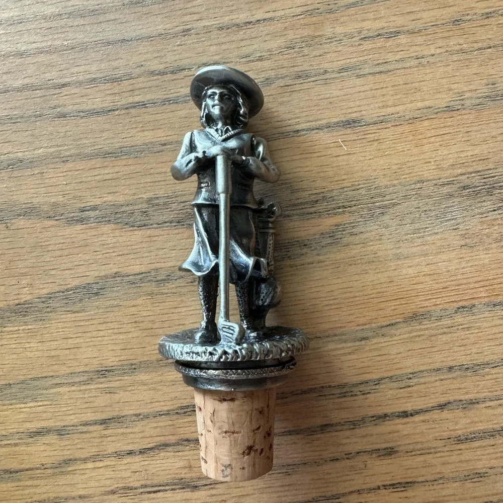 Vintage‎ pewter wine topper bottle bar accessories golf